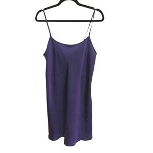 Secrets Purple Satin Feel Slip Dress Nighty Chemise Sexy Sz 14 Simple Lingerie